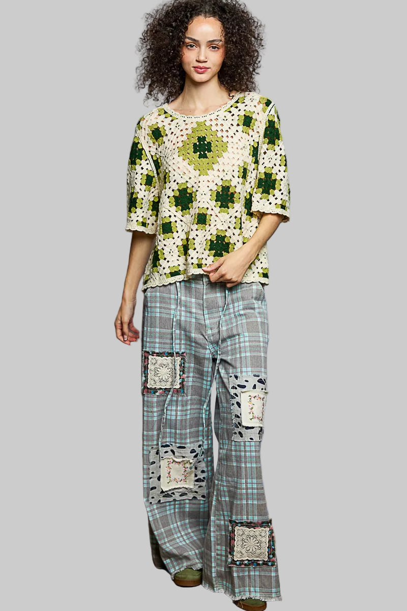 Lillian Bohemian Crochet Sweater - Olive