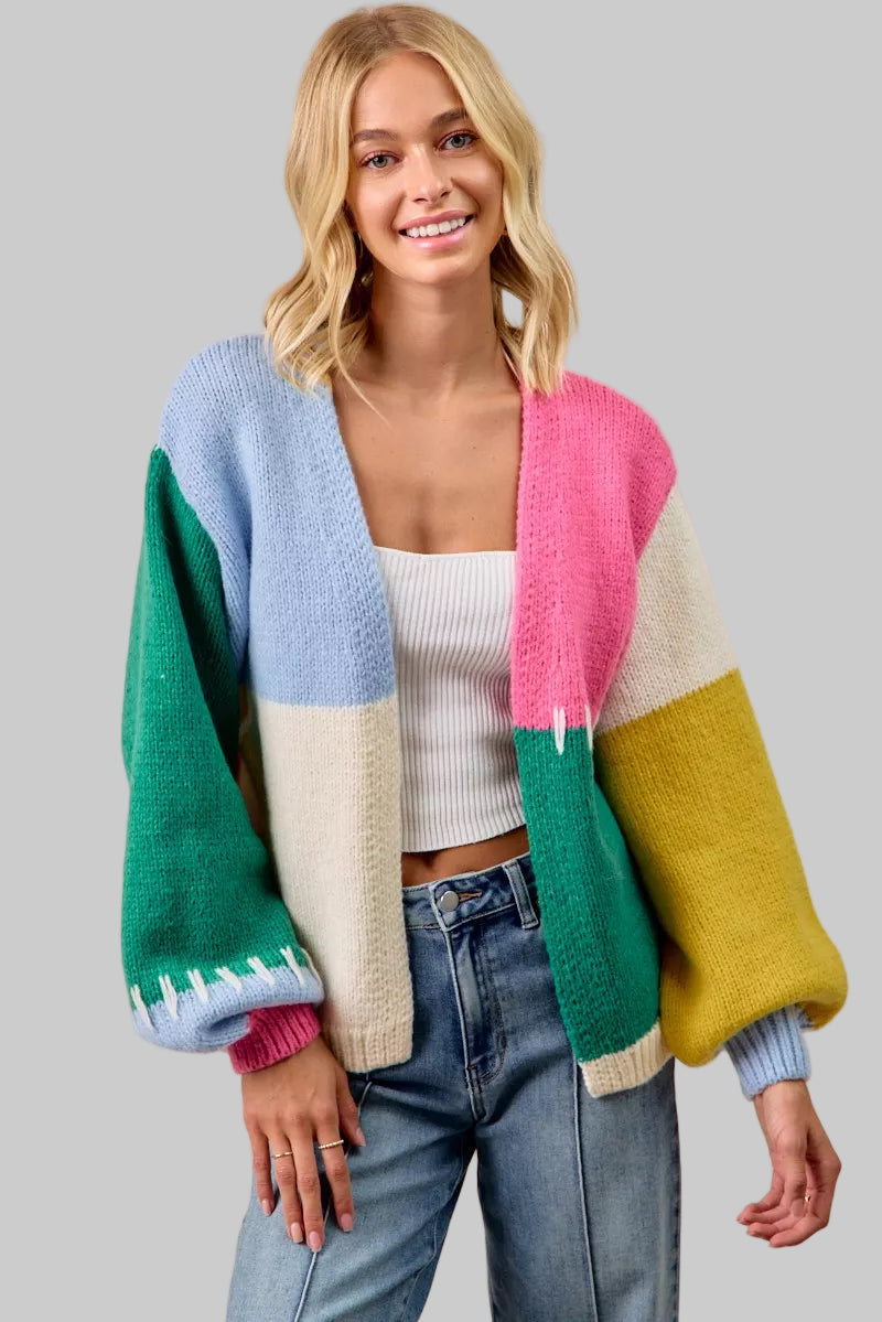 Lily Color Block Bright Cardigan