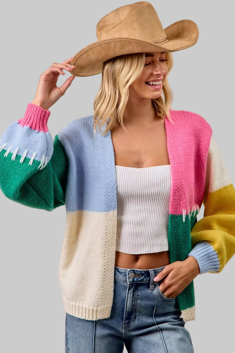 Lily Color Block Bright Cardigan