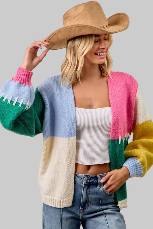 Lily Color Block Bright Cardigan