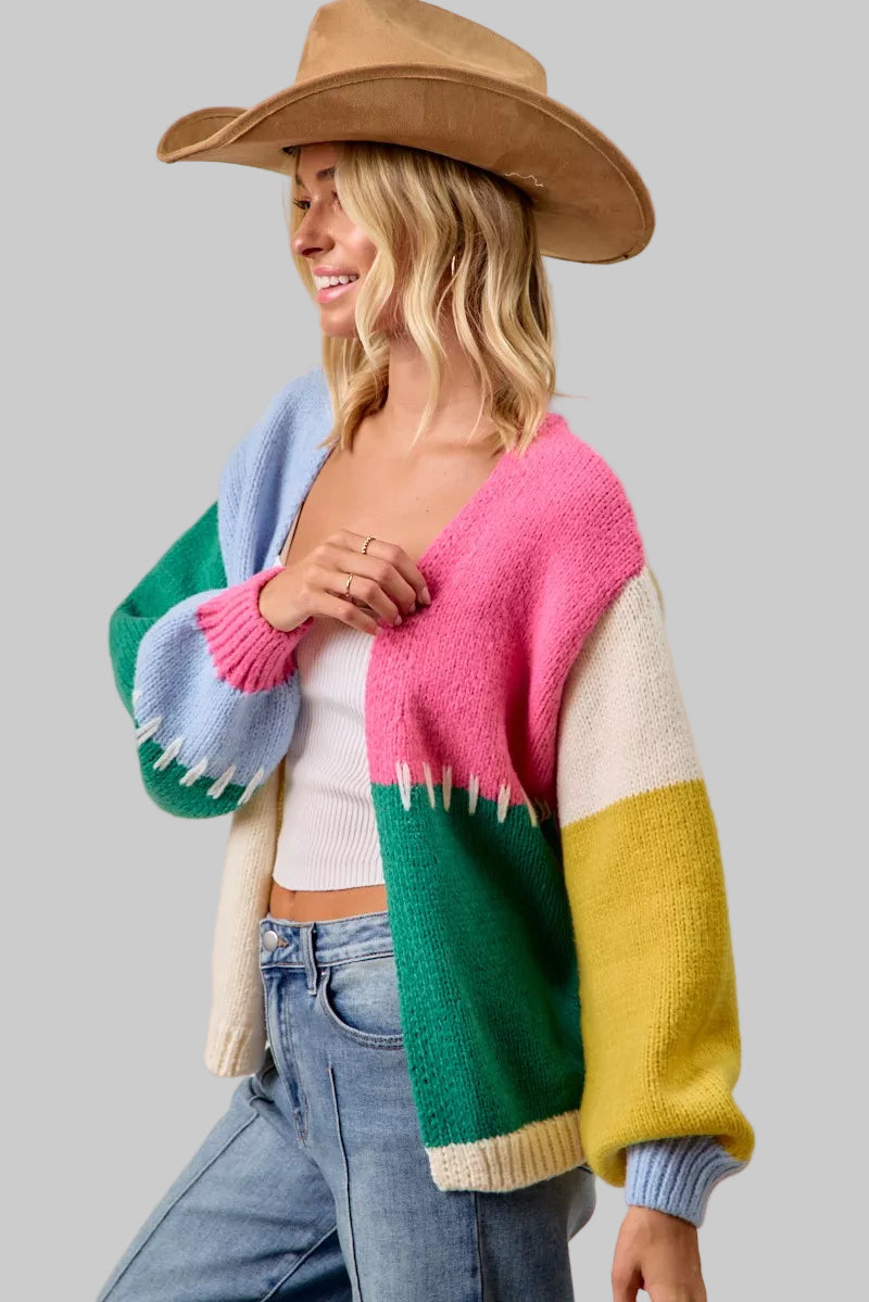 Lily Color Block Bright Cardigan