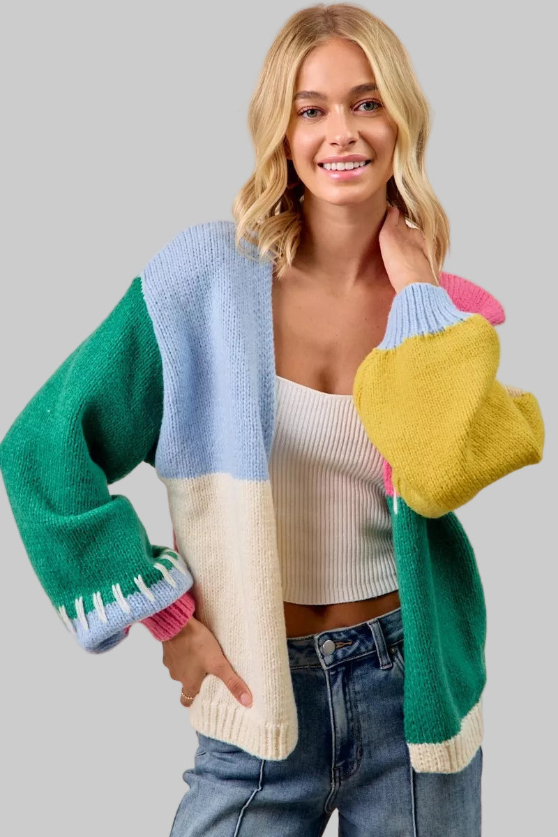 Lily Color Block Bright Cardigan