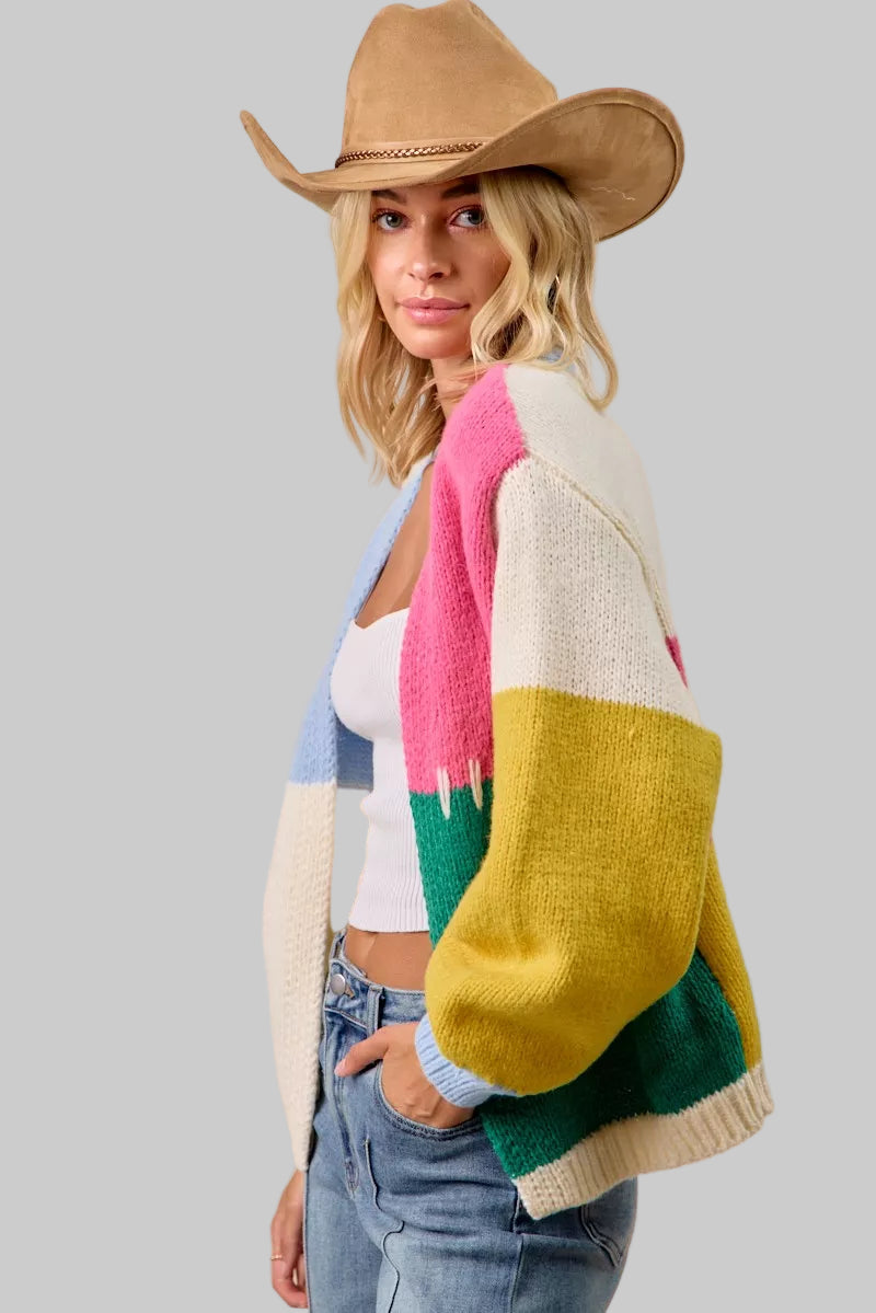 Lily Color Block Bright Cardigan