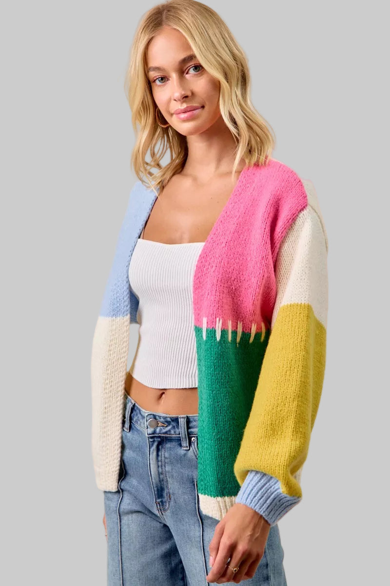 Lily Color Block Bright Cardigan