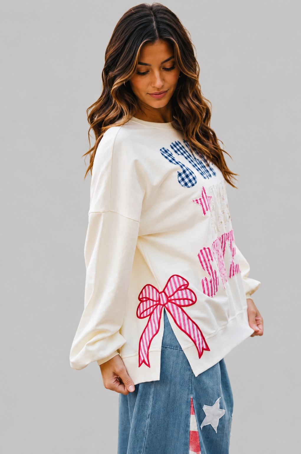 Lily Stars & Stripes Patches Sweatshirt