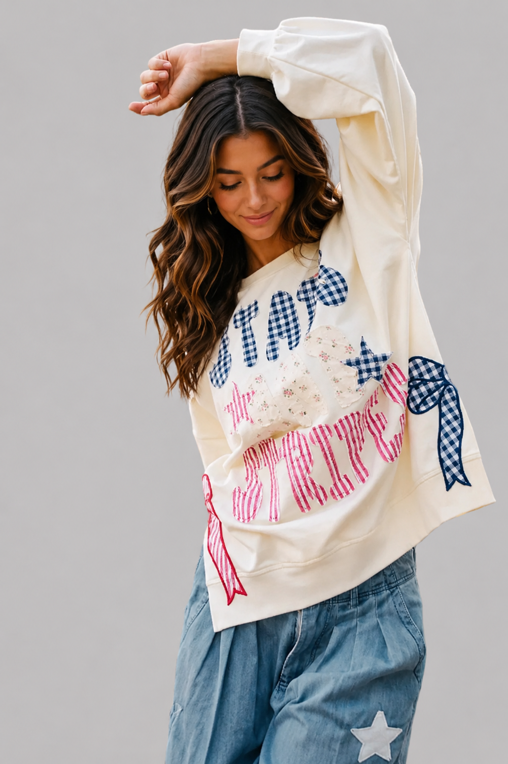 Lily Stars & Stripes Patches Sweatshirt