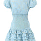 Love Sweet Bohemian V-neck Smocked Waist Puff Sleeve Mini Dress