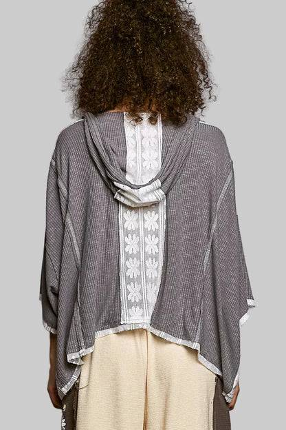 Magnolia Boho Lace Trim Hoodie 