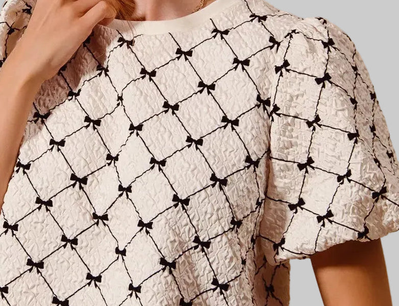 Maisie Textured Bubble Sleeve Top