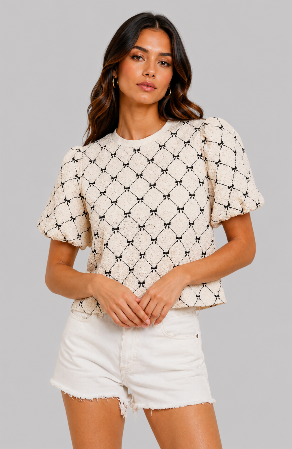 Maisie Textured Bubble Sleeve Top