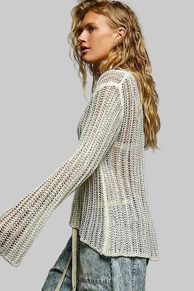 Margot Boho Open Knit Layering Top