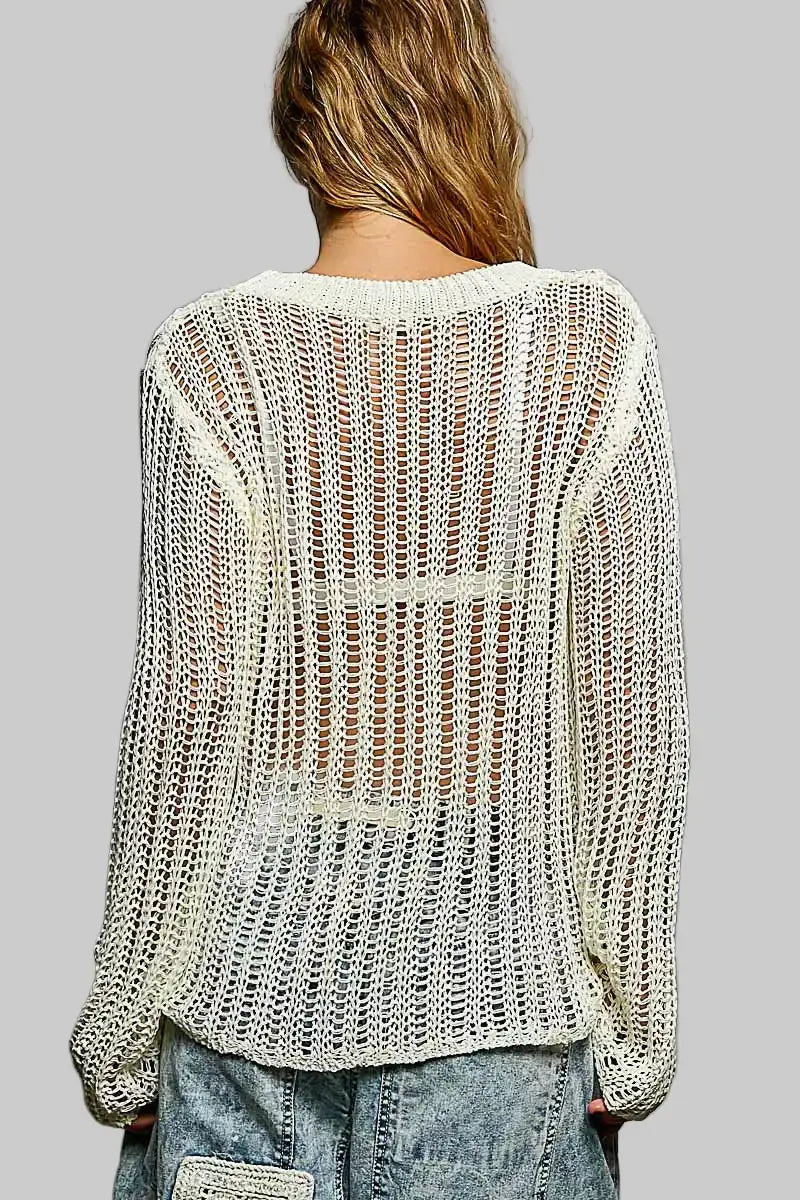 Margot Boho Open Knit Layering Top