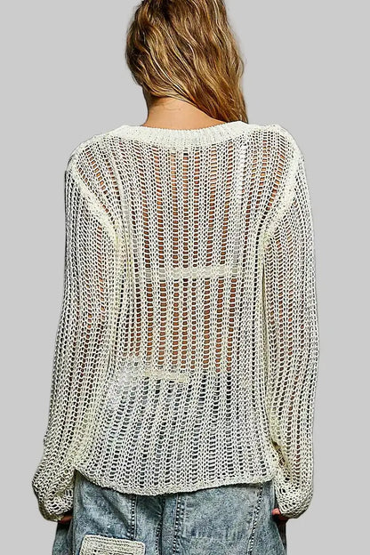 Margot Boho Open Knit Layering Top
