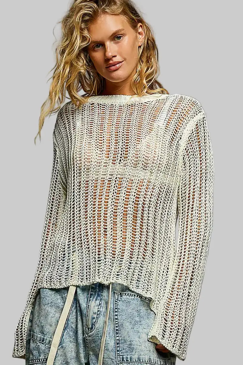 Margot Boho Open Knit Layering Top