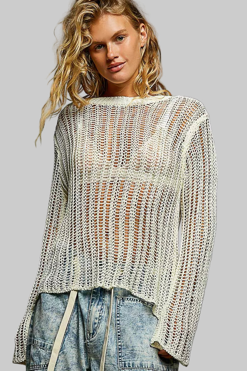 Margot Boho Open Knit Layering Top
