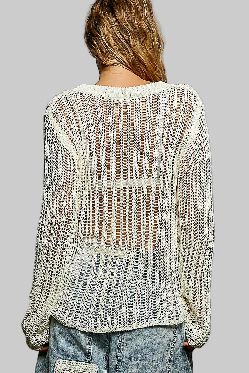 Margot Boho Open Knit Layering Top