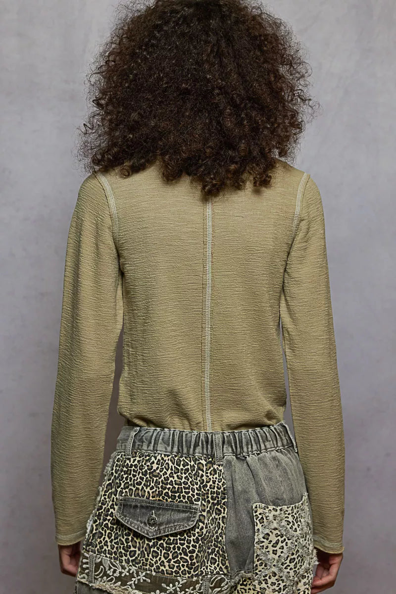 Maria Boho Long Sleeve Tee with Stud Details
