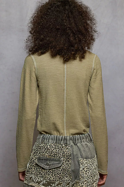 Maria Boho Long Sleeve Tee with Stud Details