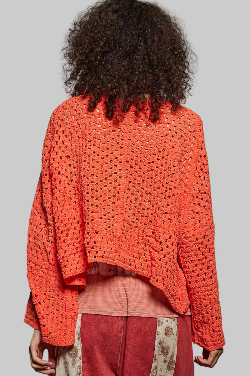 Maria Open Front Bohemian Crochet Cardigan w