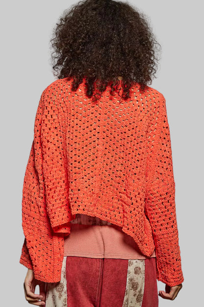 Maria Open Front Bohemian Crochet Cardigan w