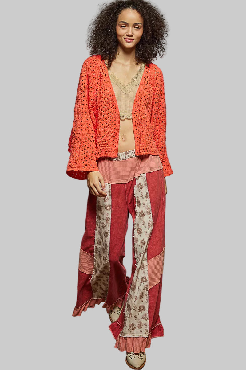 Maria Open Front Bohemian Crochet Cardigan w