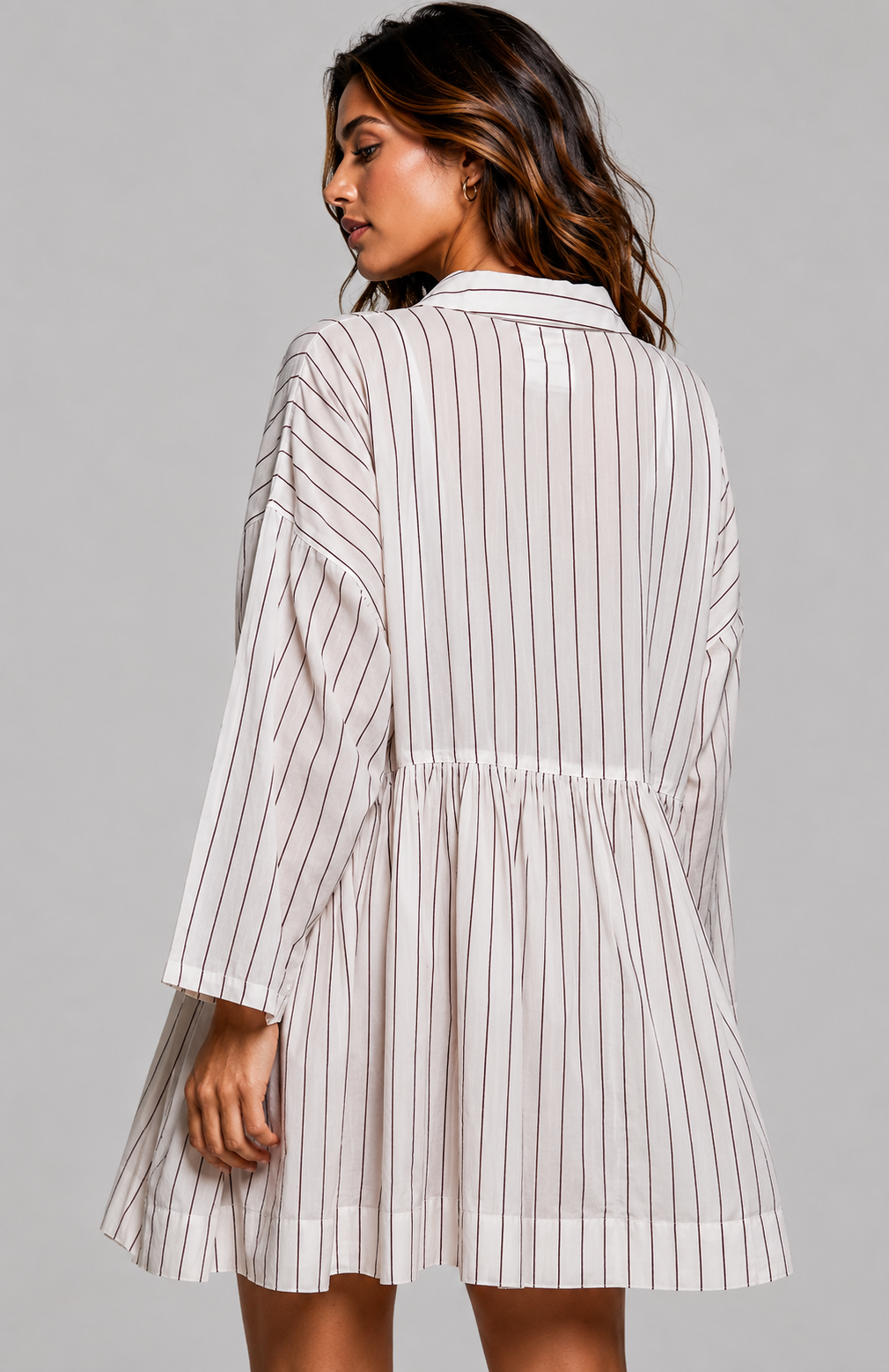 Marleigh Striped Woven Shirt Dress