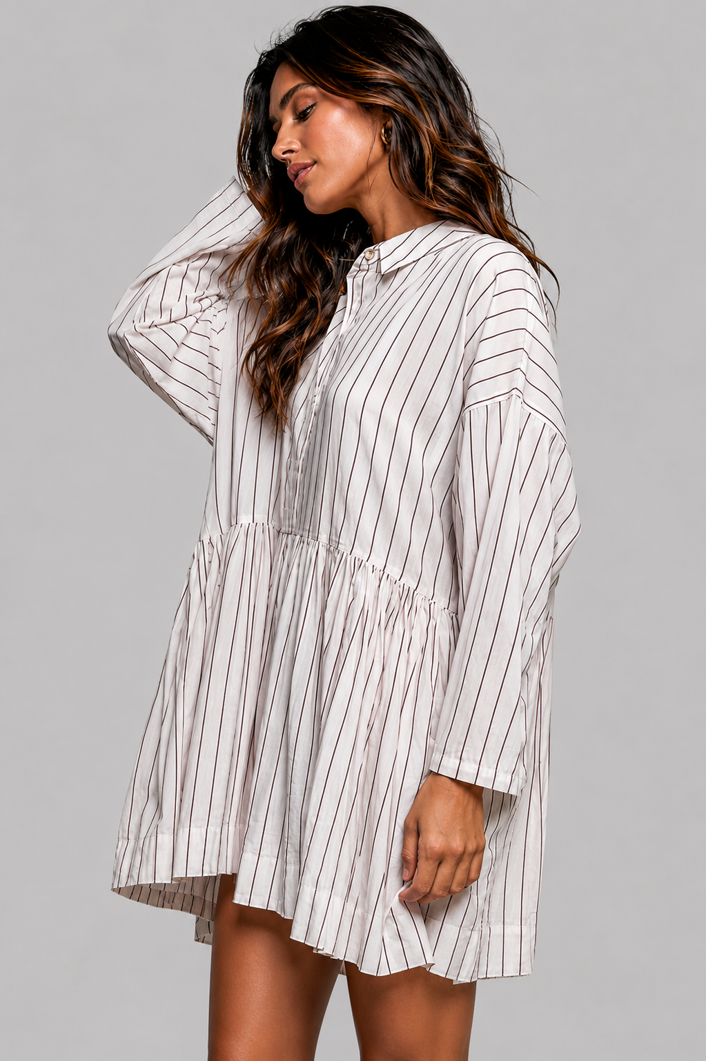 Marleigh Striped Woven Shirt Dress