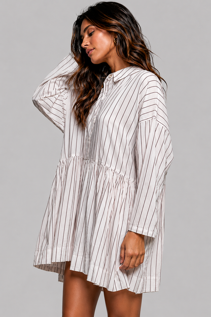 Marleigh Striped Woven Shirt Dress