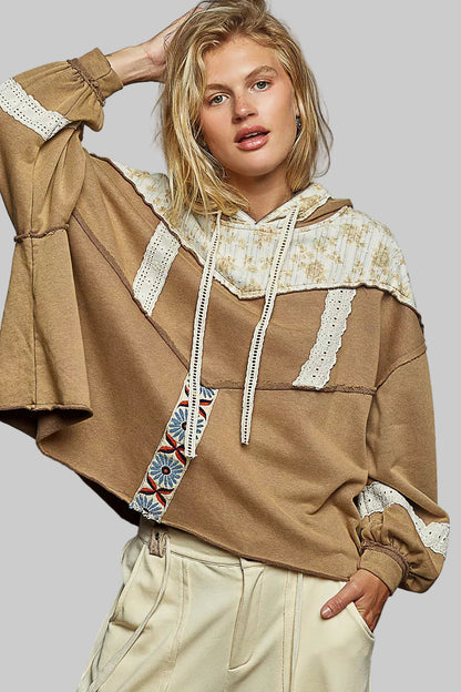 Mary Terry & Gauze Cocoa Floral Trum Hoodie 