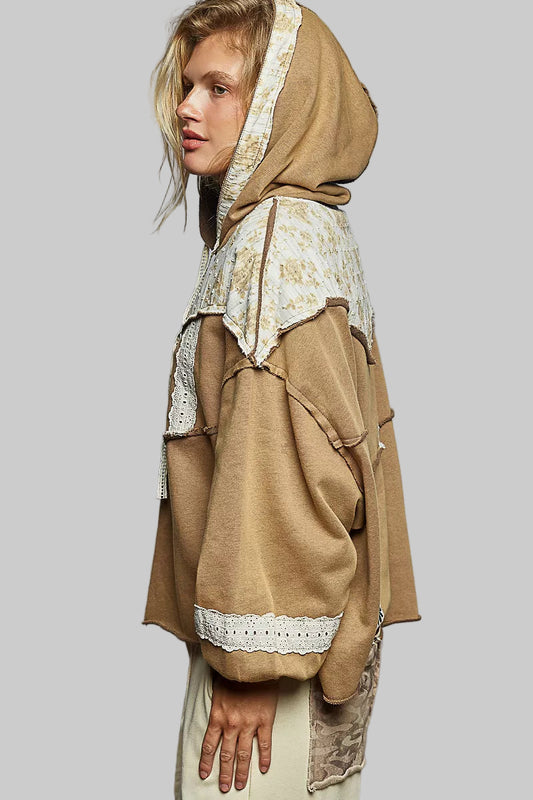 Mary Terry & Gauze Cocoa Floral Trum Hoodie 