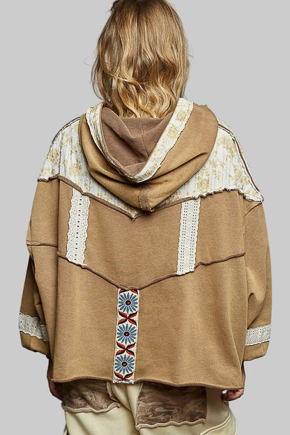 Mary Terry & Gauze Cocoa Floral Trum Hoodie 