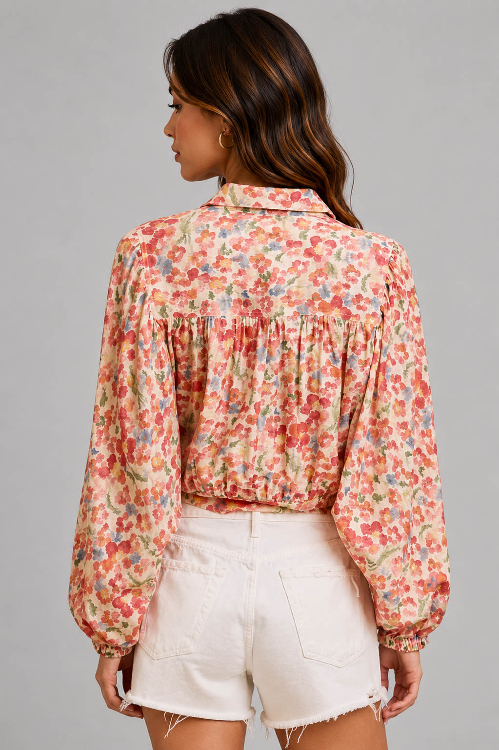 Matilda Floral Tie Crop Shirt