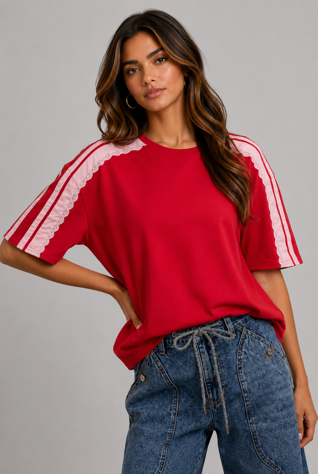 Maya Terry Lace Detail Top