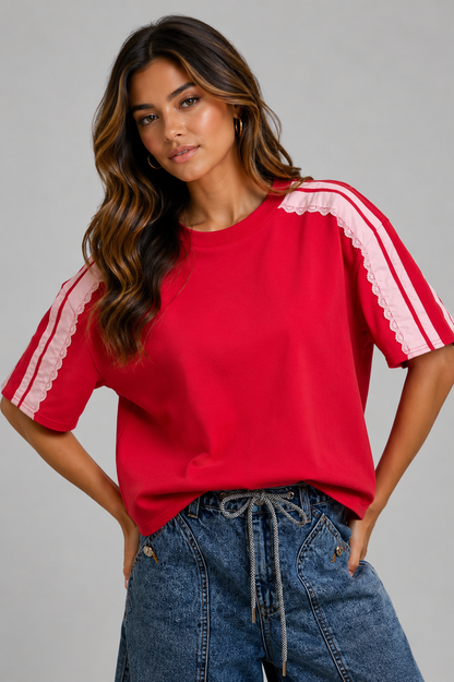 Maya Terry Lace Detail Top