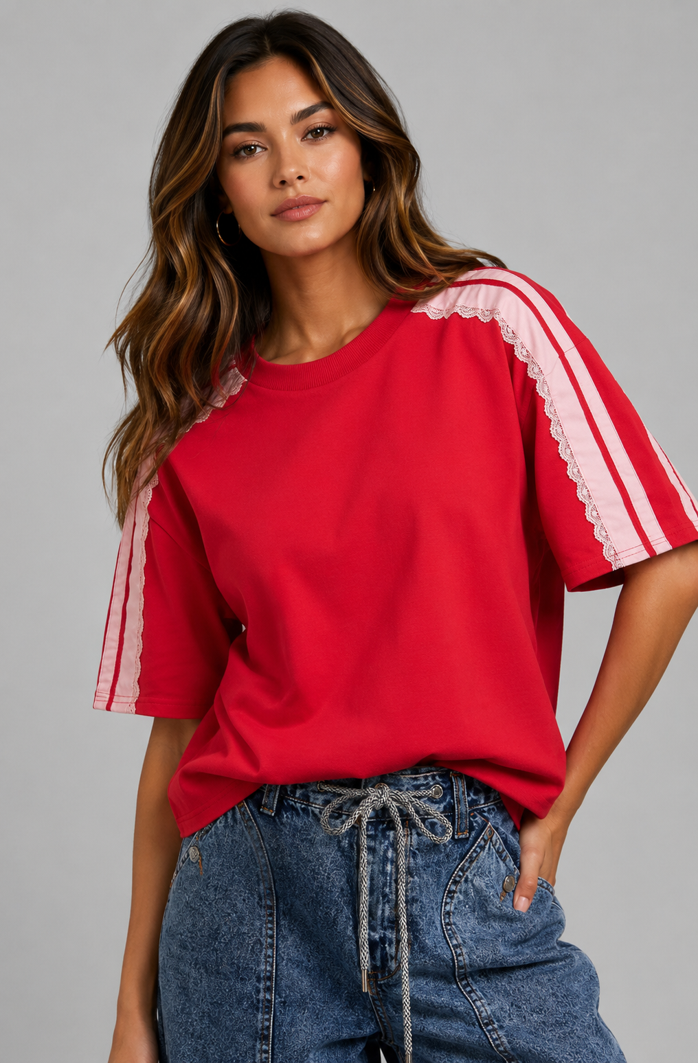 Maya Terry Lace Detail Top