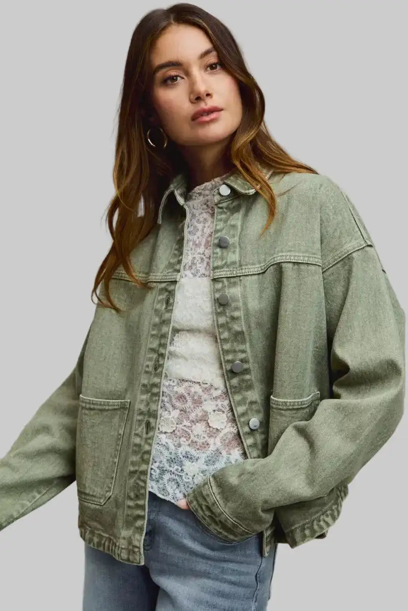 Melanie Boho Vintage Washed Twill Jacket