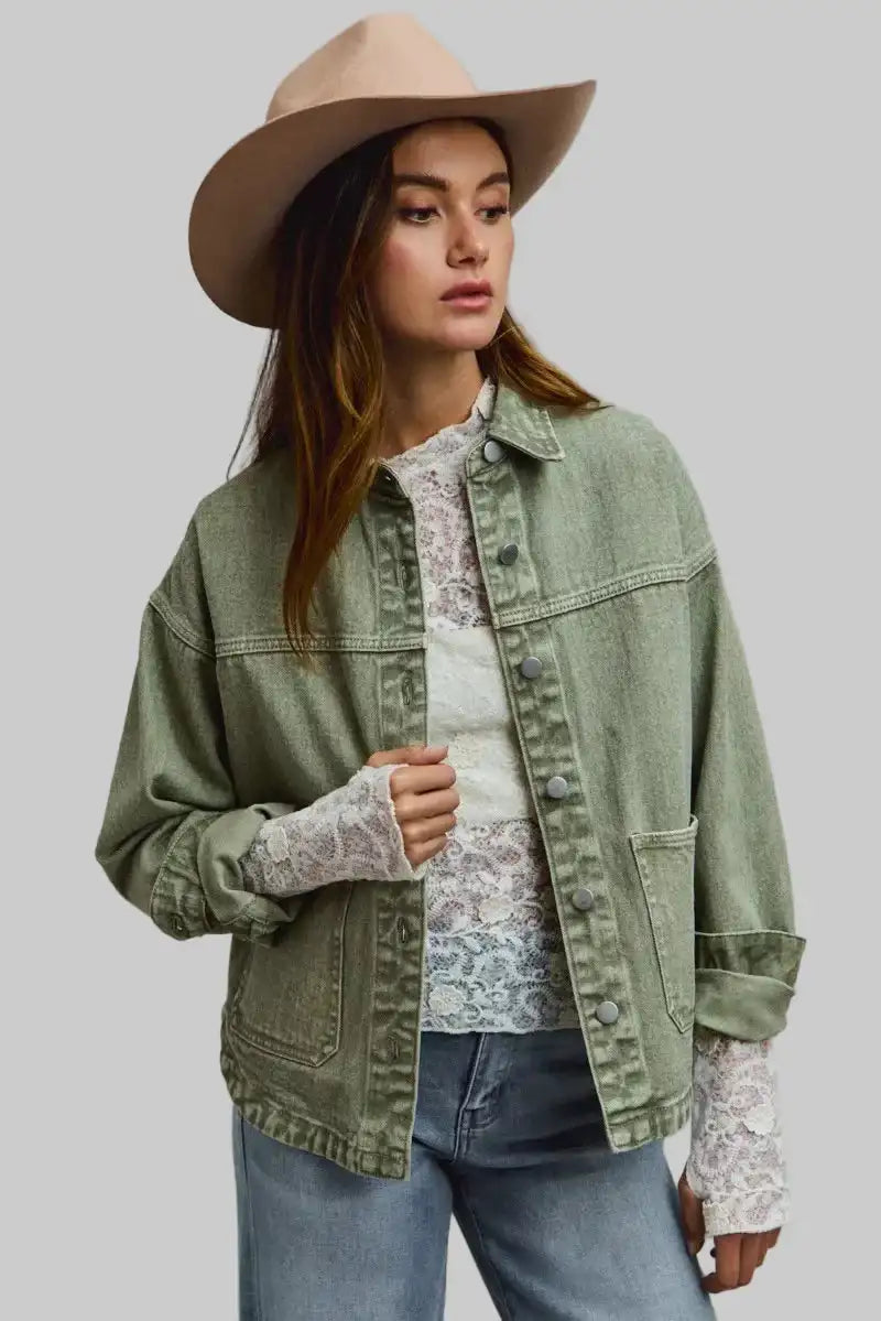 Melanie Boho Vintage Washed Twill Jacket