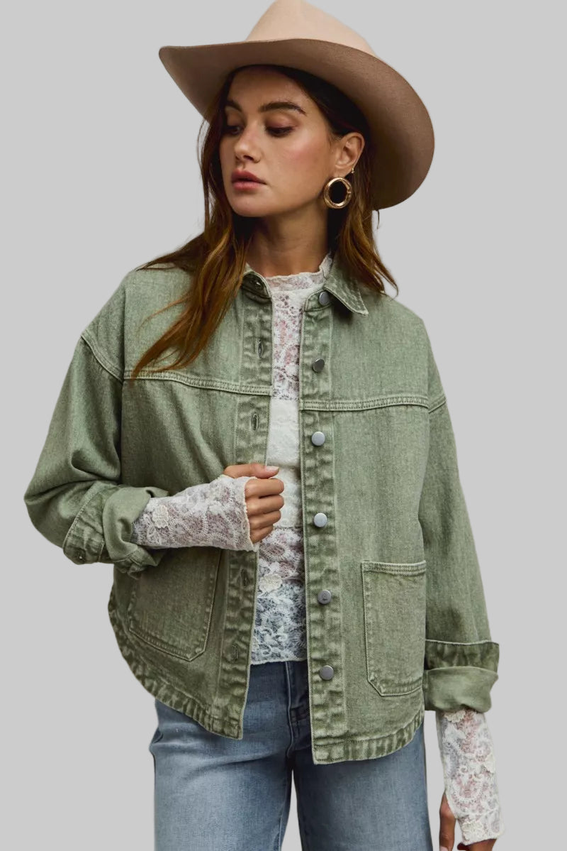 Melanie Boho Vintage Washed Twill Jacket