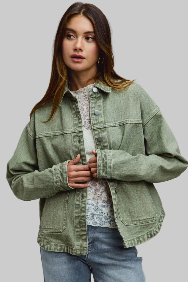 Melanie Boho Vintage Washed Twill Jacket