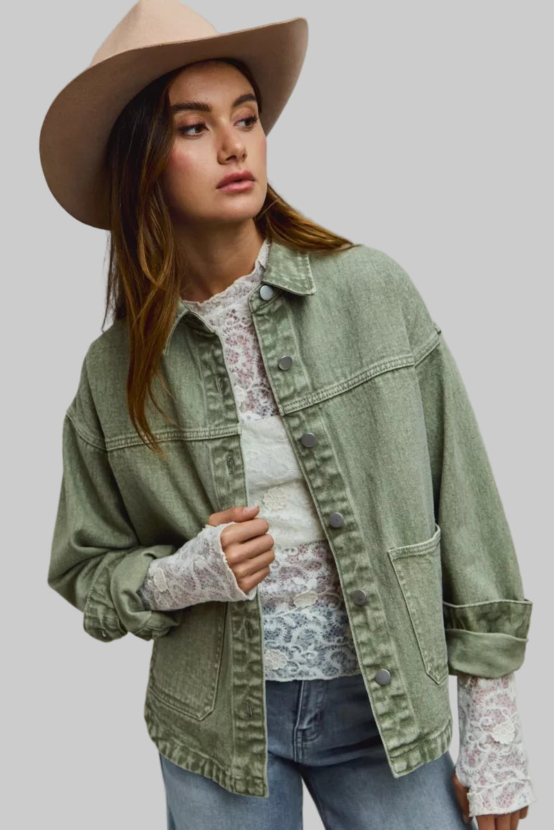 Melanie Boho Vintage Washed Twill Jacket