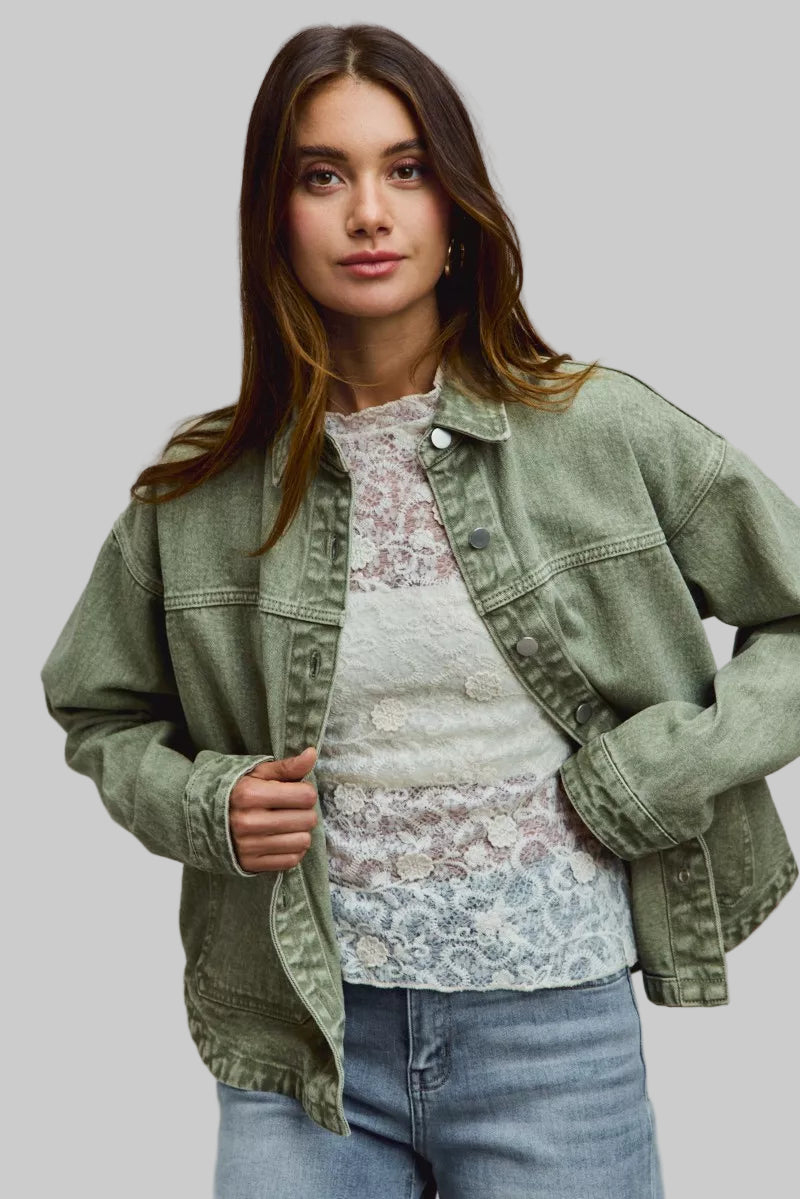 Melanie Boho Vintage Washed Twill Jacket