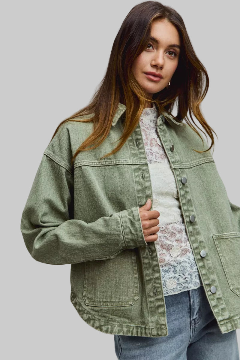 Melanie Boho Vintage Washed Twill Jacket