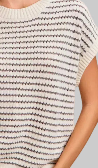 Mia Stripes Sleeveless Lightweight Sweater
