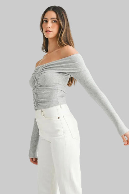 Millie Bohemian Off-Shoulder Long Sleeve T-Shirt