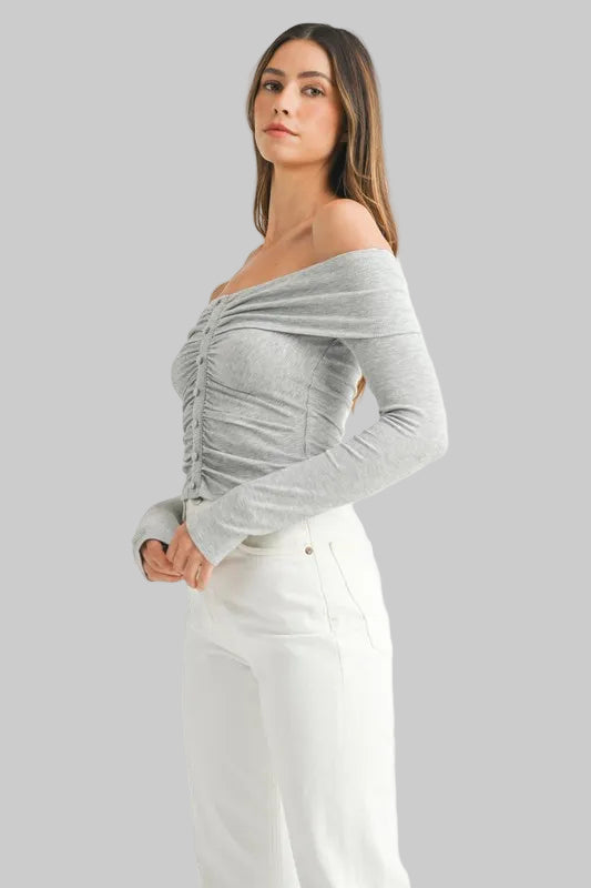 Millie Bohemian Off-Shoulder Long Sleeve T-Shirt
