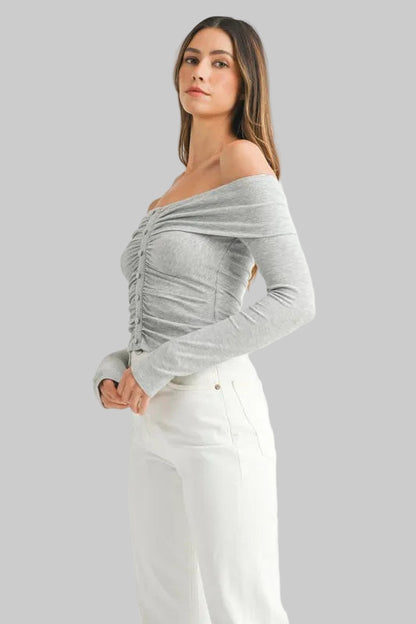Millie Bohemian Off-Shoulder Long Sleeve T-Shirt