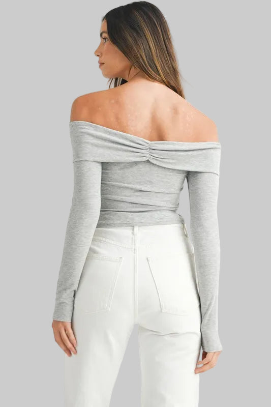 Millie Bohemian Off-Shoulder Long Sleeve T-Shirt