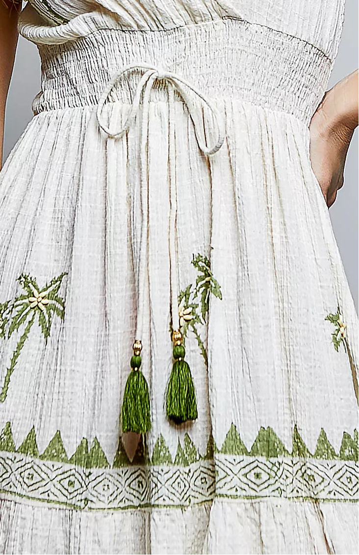 Miriam Palm Coastal Wrap Dress