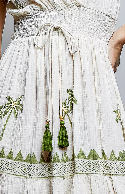 Miriam Palm Coastal Wrap Dress