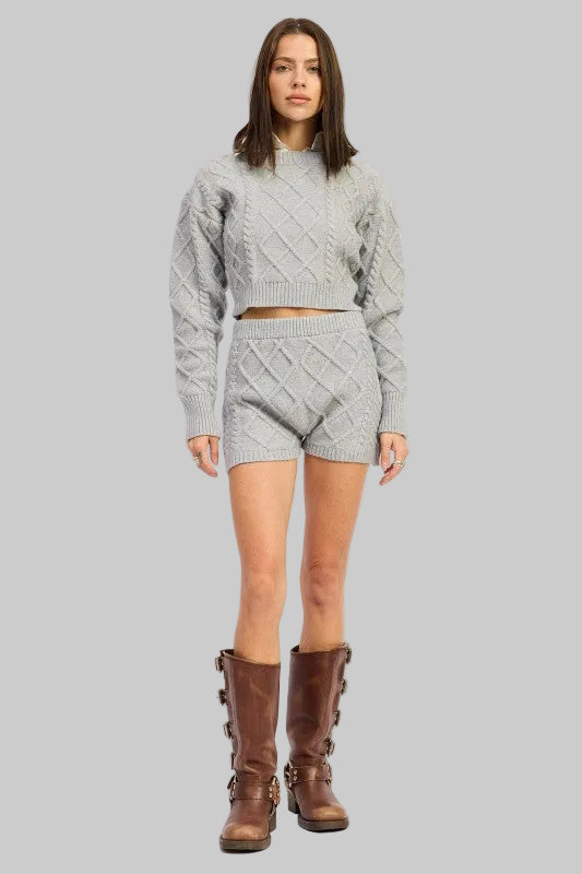 Myla Cable Knit Sweater Shorts